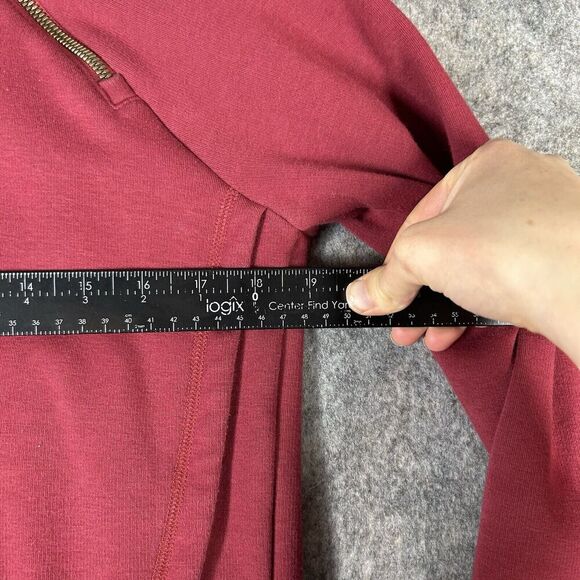 Athleta Womens Small Sweatshirt Cozy Karma Asymmetrical Pullover Athletic Red - Picture 4 of 10
